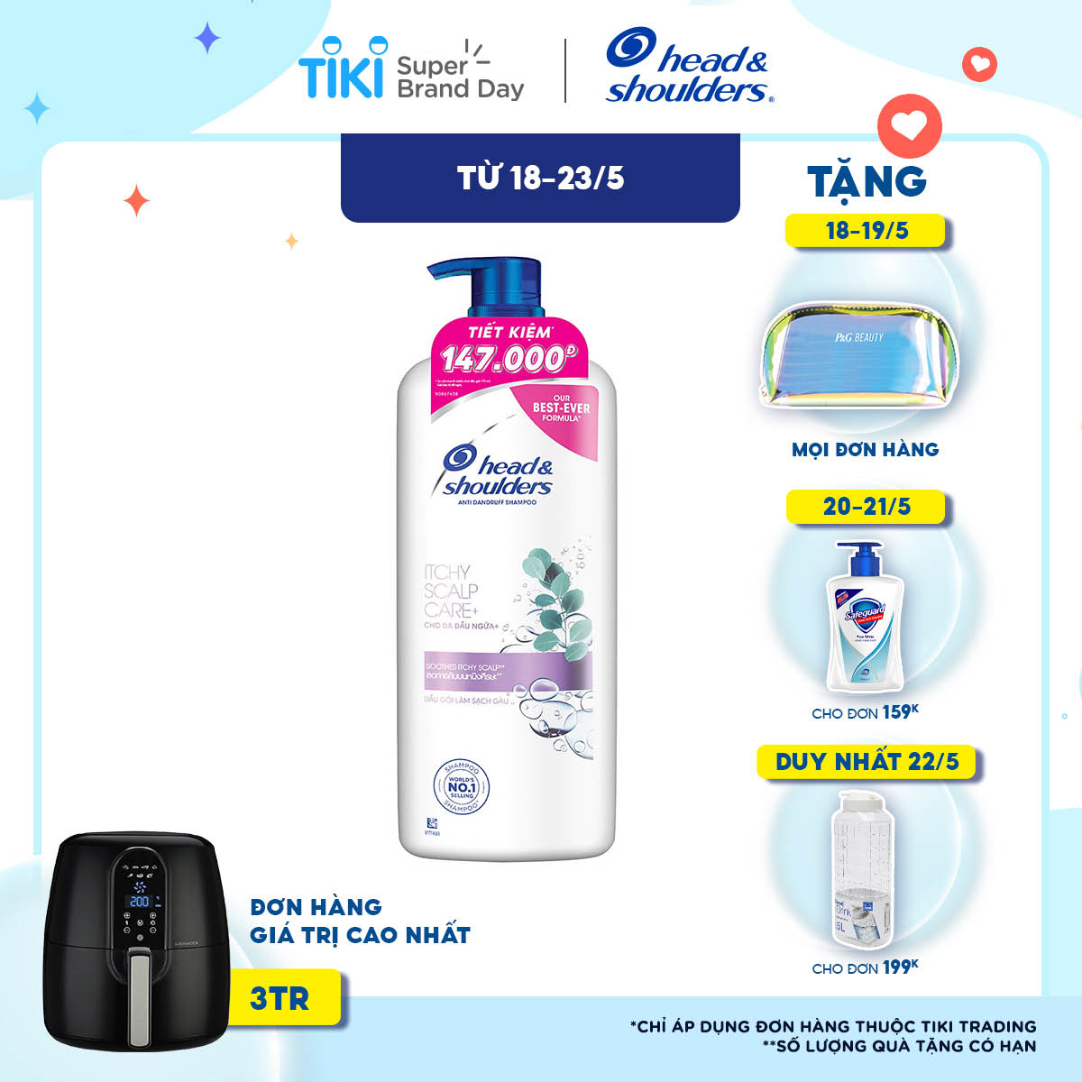 Dầu Gội Head &amp; Shoulders Cho Da Đầu Ngứa 1200ml