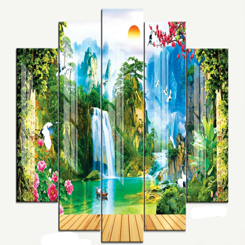 Bộ 5 - Tranh treo tường - Trang trí phòng khách/Cửa sổ 3D/Gỗ MDF Hàn Quốc/Chống ẩm mốc, mối mọt 9