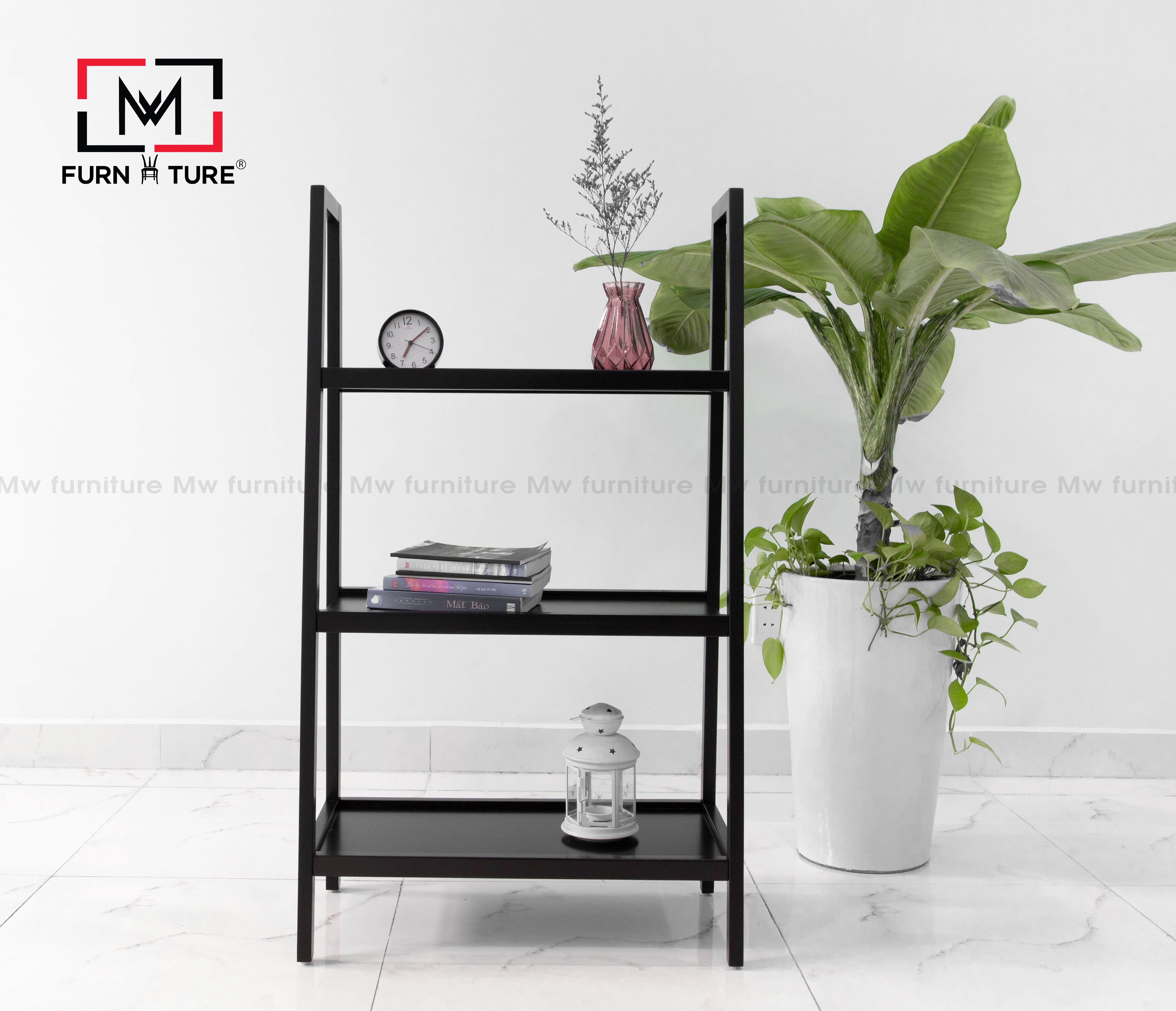 KỆ SÁCH 3 TẦNG MÀU ĐEN  SIZE L - A BOOK SHELF 3F BLACK  SIZE L