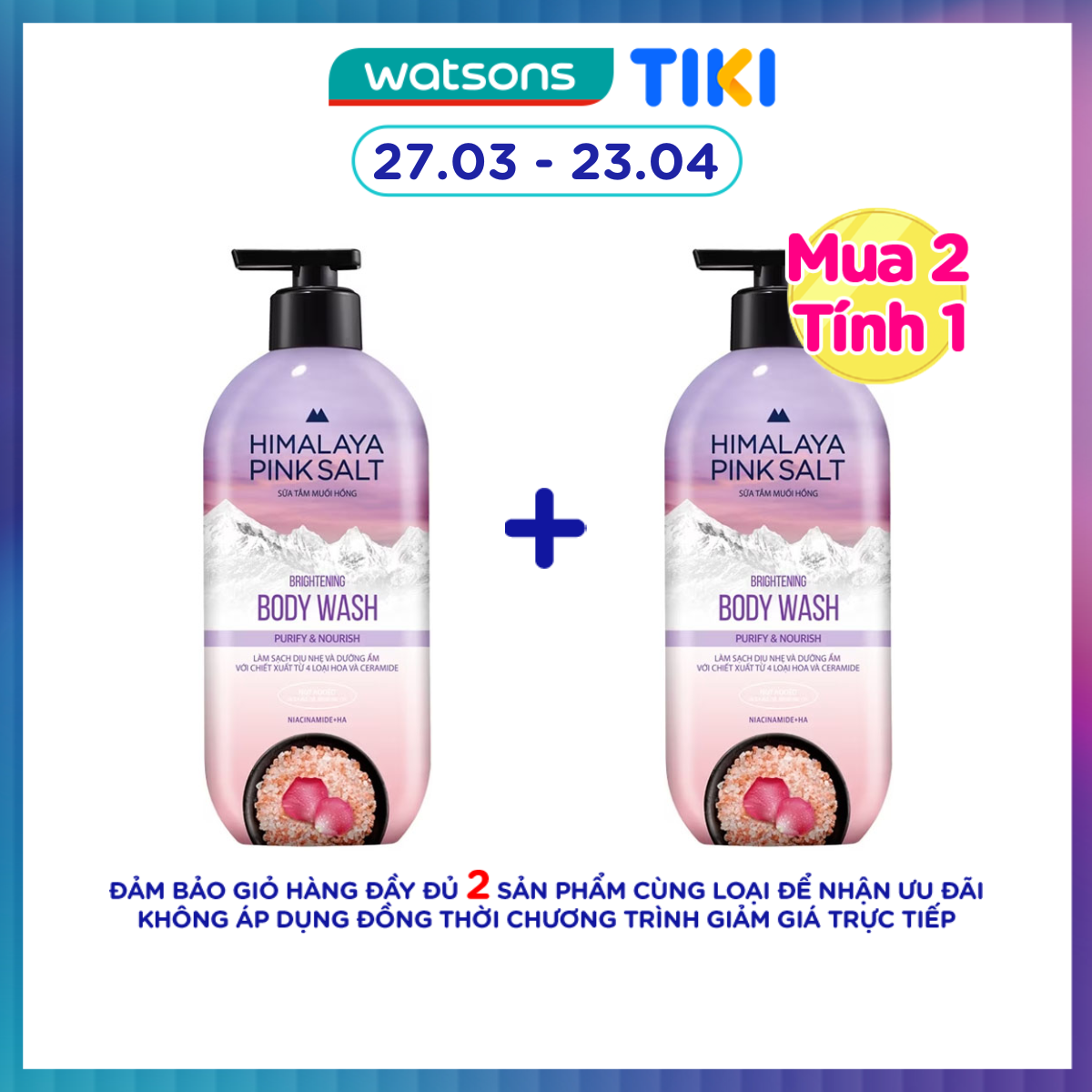 Sữa Tắm Muối Hồng Himalaya Làm Sạch và Dưỡng Ẩm Purify and Nourish 500g
