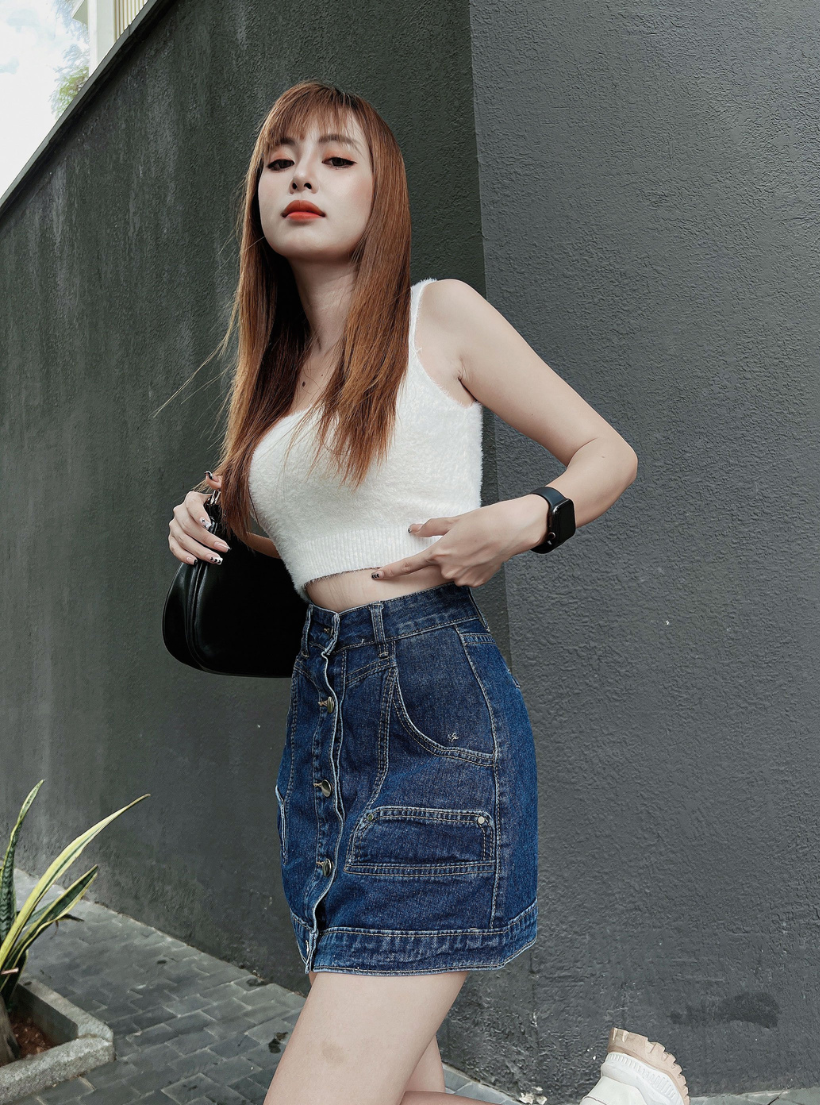 Áo croptop 3 lỗ lông mịn freesize HQJeans mẫu mới