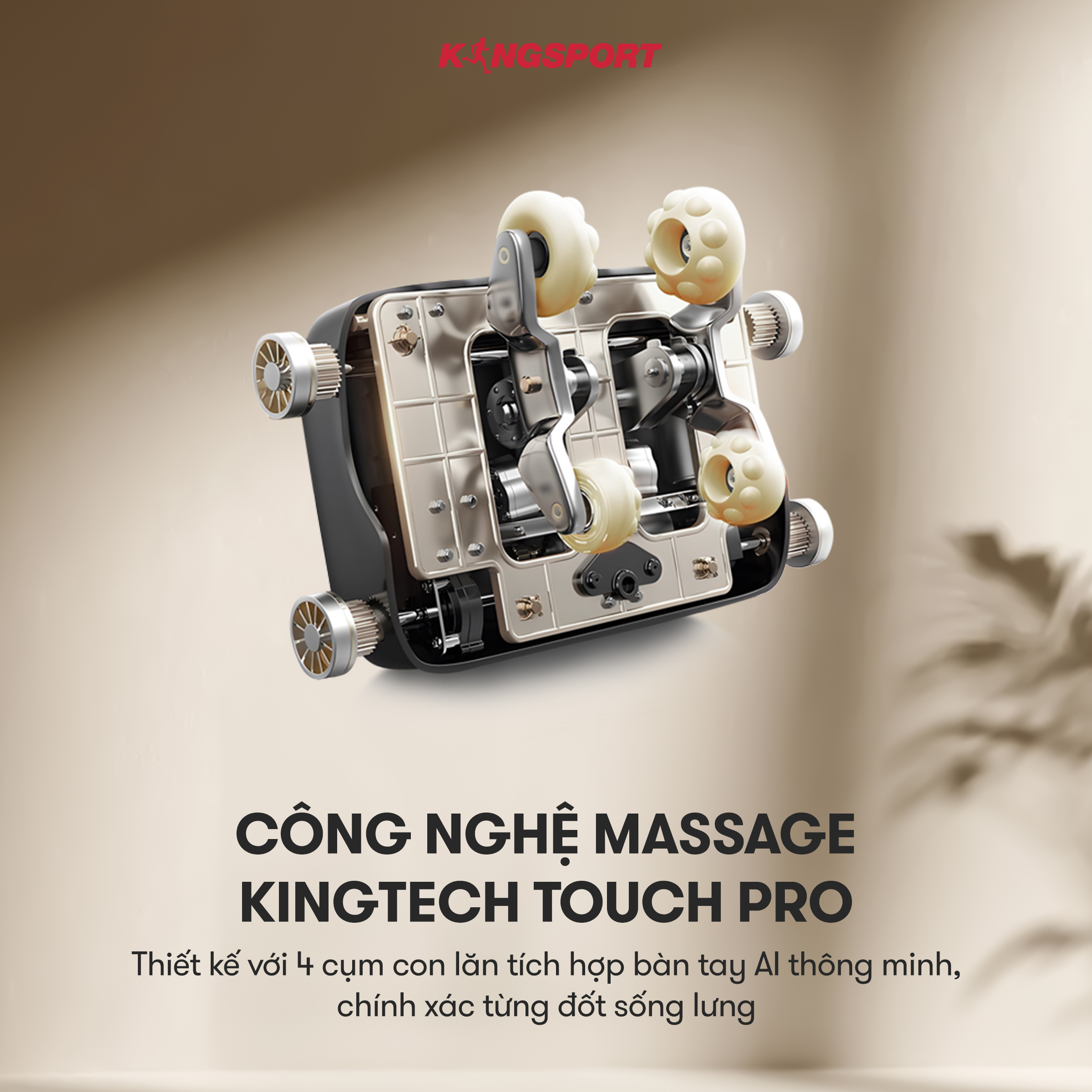 Ghế massage KINGSPORT Standard G5 BLACK cao cấp con lăn 3D với 8 bài tập, thiết kế hiện đại 2024, công nghệ massage chuyên sâu