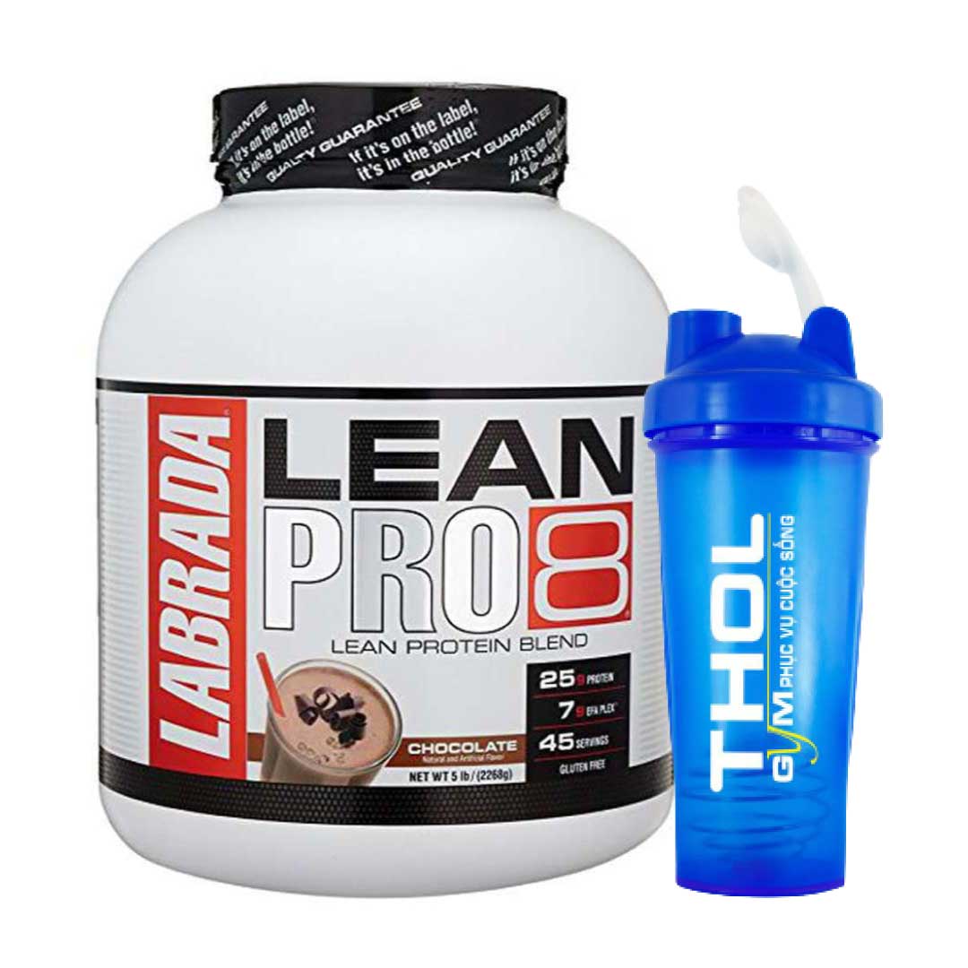 Combo Thực phẩm chức năng Lean Pro 8 (45 lần dùng), Nguồn protein cao cấp trải dài nuôi dưỡng cơ bắp liên tục - Kèm bình lắc 600ml (Màu ngẫu nhiên