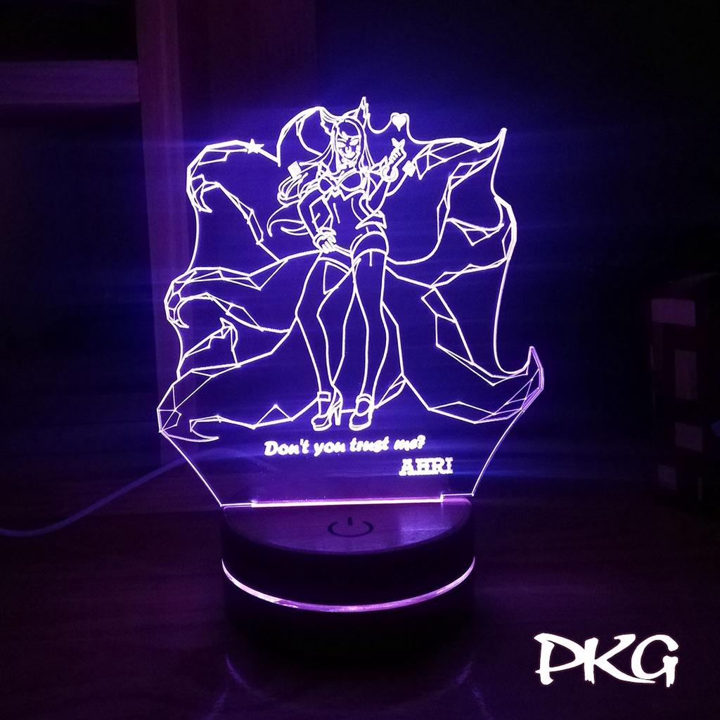 Đèn Led 3D LMHT Tướng KDA Ahri nháy sáng 16 màu