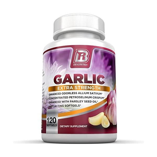 BRI Nutrition Odorless Garlic - 240 Softgels - 1000mg Pure and Potent Garlic Allium Sativum Supplement  - 120 Day Supply