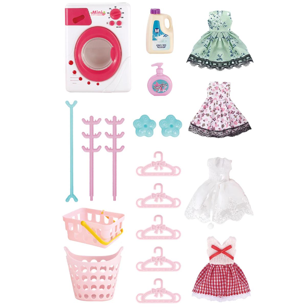 Đồ Chơi Máy Giặt Hiện Đại Và Phụ Kiện Quần Áo - Sweet Heart SH8604 (19 Chi Tiết)
