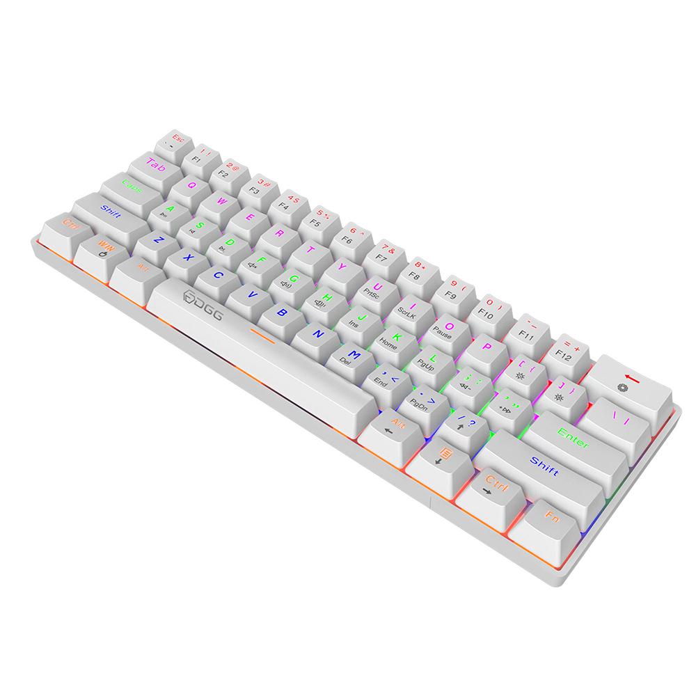 HXSJ V900 61 Keys Wired Mechanical Keyboard Mixed Light Keyboard ABS 2-color Injection Keycap N-key Rollover Blue Switch