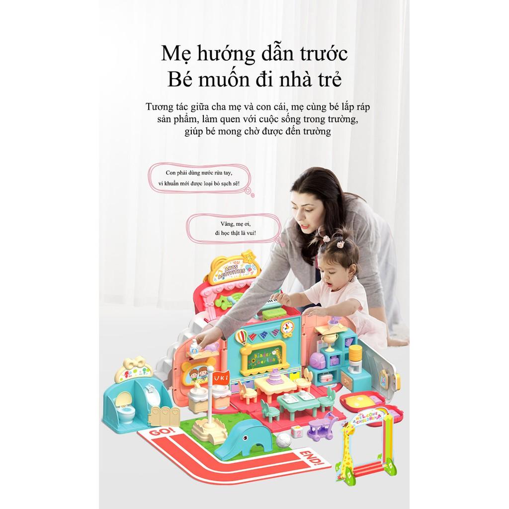 Bộ đồ chơi ngôi nhà búp bê mô phỏng trường mẫu giáo Doll House - Phát triển kĩ năng cho bé