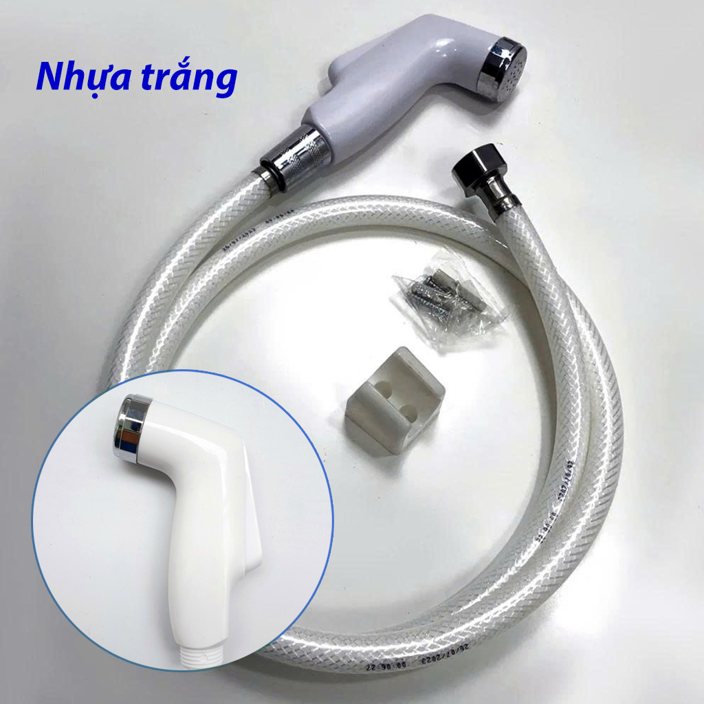 Vòi Xịt Toilet Xịt Vệ Sinh Nhiều Mẫu Dây 1m2 Có Loại Ruột Bố Chịu Áp - Đủ bộ đầu xịt, dây và gác