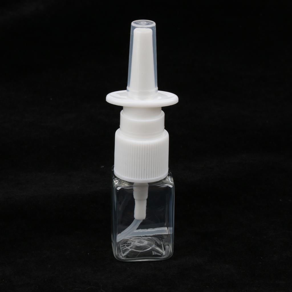10pcs Plastic Empty Refillable Nasal Spray Bottles Fine Mist Vials 10ml Clear