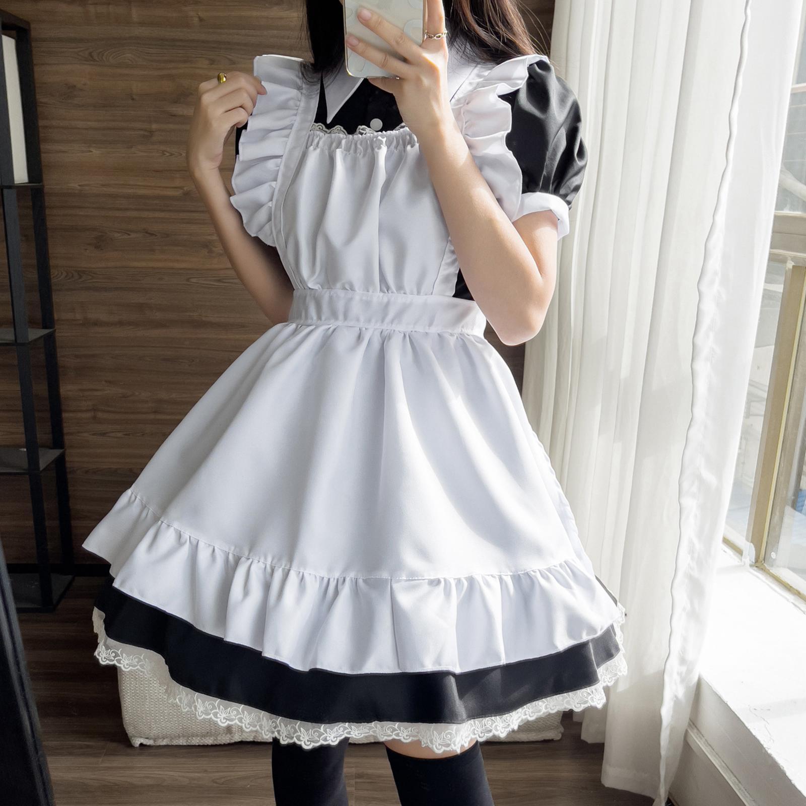 Classic Maid Costume for Halloween Fancy Dress Japanese Anime Outfit Party