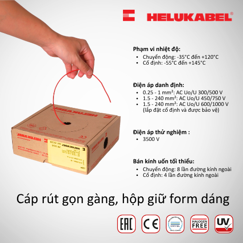 Dây cáp chịu nhiệt HELUKABEL HELUTHERM 145 | Hộp 100m