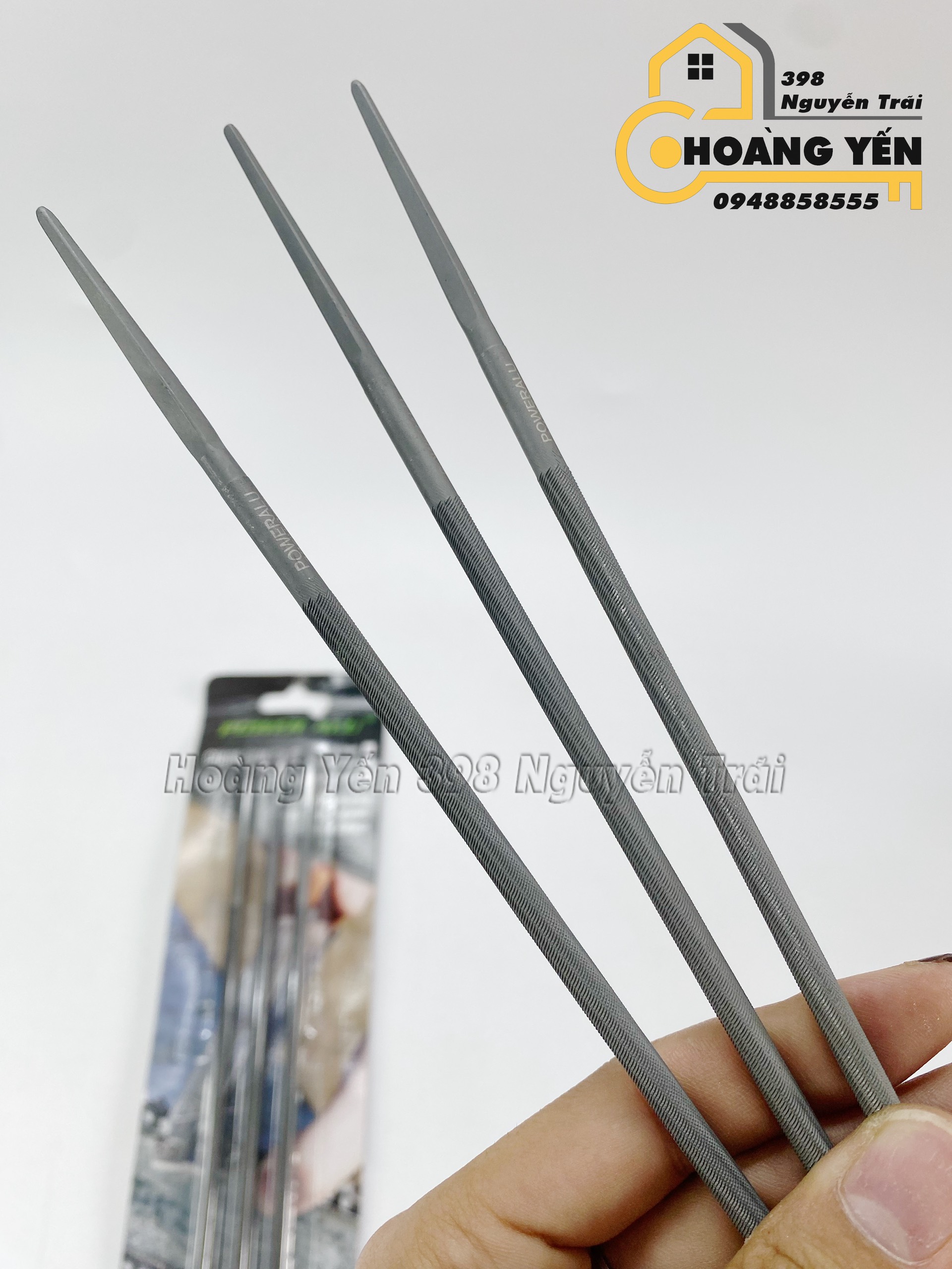 Dũa cưa máy xích vỉ 3 cây Power Alu kích thước 5/32''(4.0mm), 3/16''(4.8mm), 7/32''(5.5mm)