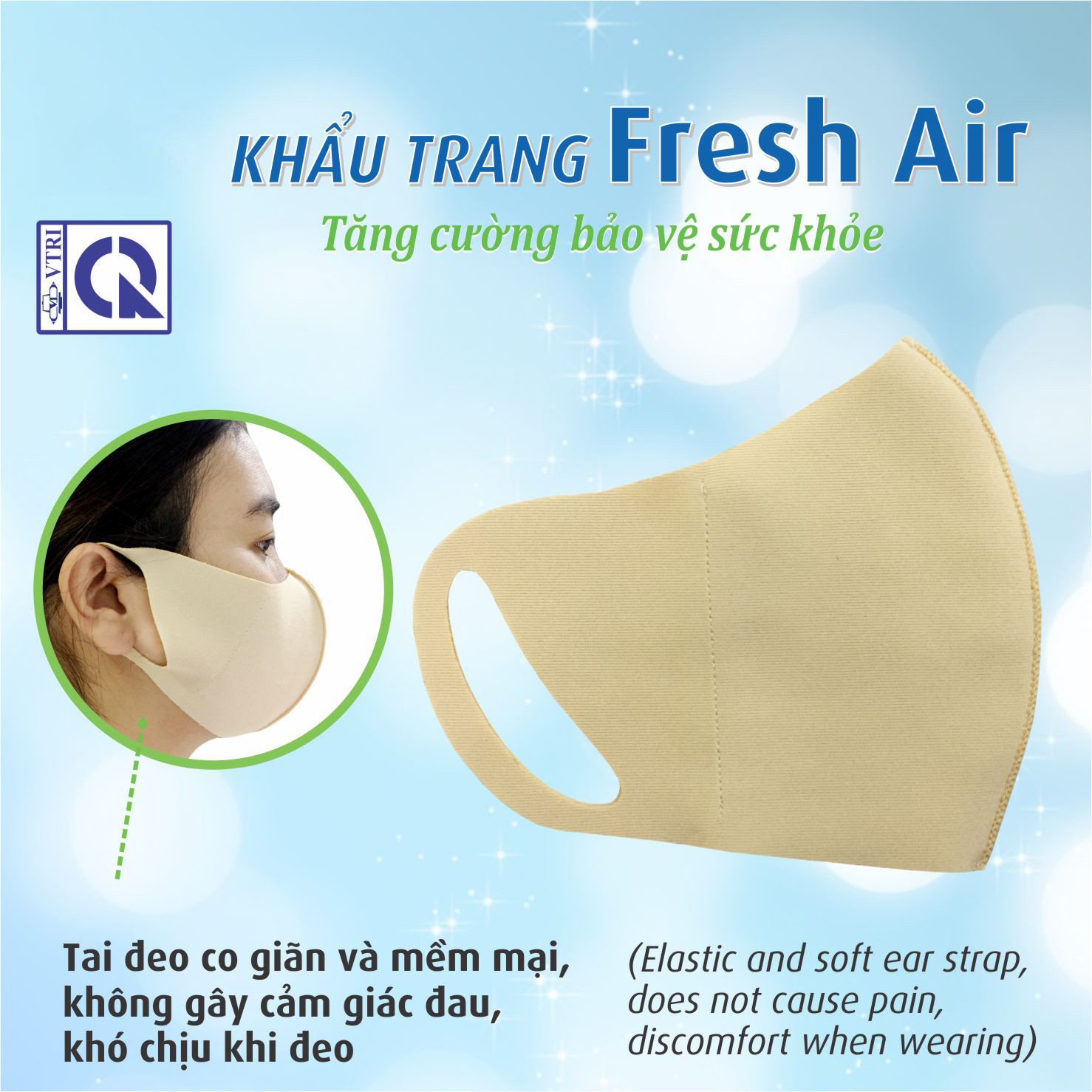 Khẩu Trang Fresh Air Kháng Khuẩn - Combo 10 cái Size người lớn