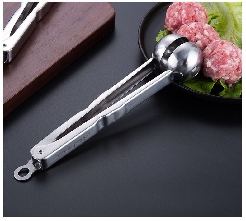 Kẹp gắp làm thịt viên inox 304-24x3.8cm 152g