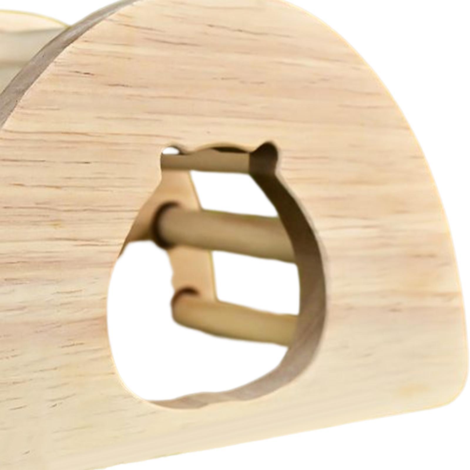 Wooden Hamster House Hideout, Playground Nest Box Hut, Furniture Climbing Toy for Chinchilla, Hedgehog, Gerbil, Rat, Ferret