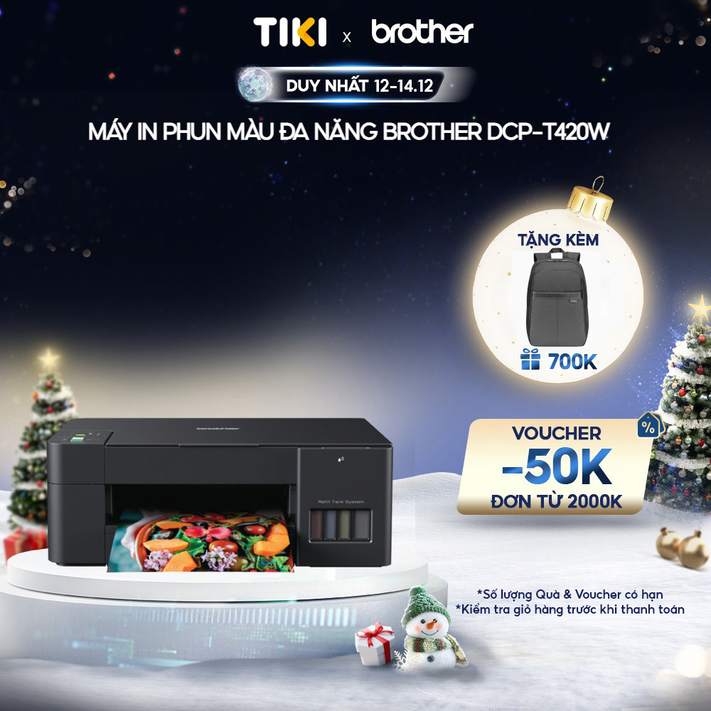 Máy In Phun Màu Đa Năng Brother Dcp - T420W