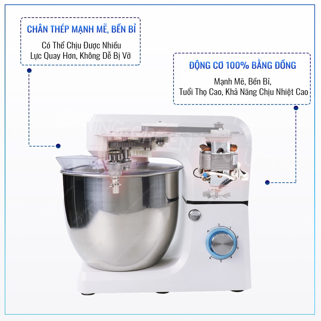 Máy Trộn Thực Phẩm, Máy Đánh Trứng, Máy Nhồi Bột, Máy Đánh Kem MIXER 10L Cao Cấp. Trộn Mọi Loại Thực Phẩm, Tốc Độ Cao, Tiết Kiệm Điện, Hàng Nhập Khẩu