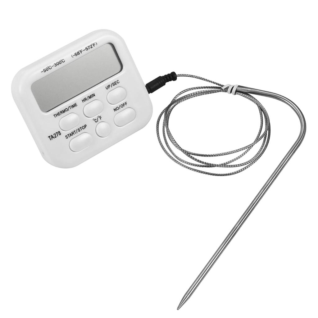 Digital Instant Read Food Cooking Thermometer with Timer for Kitchen BBQ