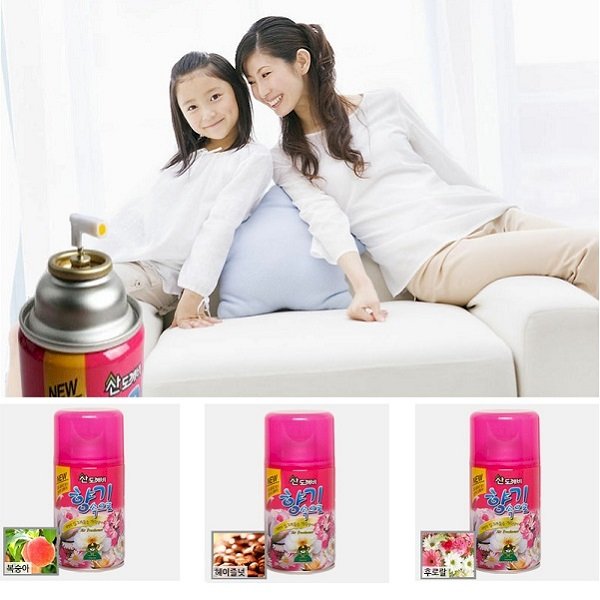 Combo máy xịt phòng tự động kèm chai xịt phòng cao cấp Sandokkaebi Korea 300ml (Màu máy xịt và mùi hương ngẫu nhiên)