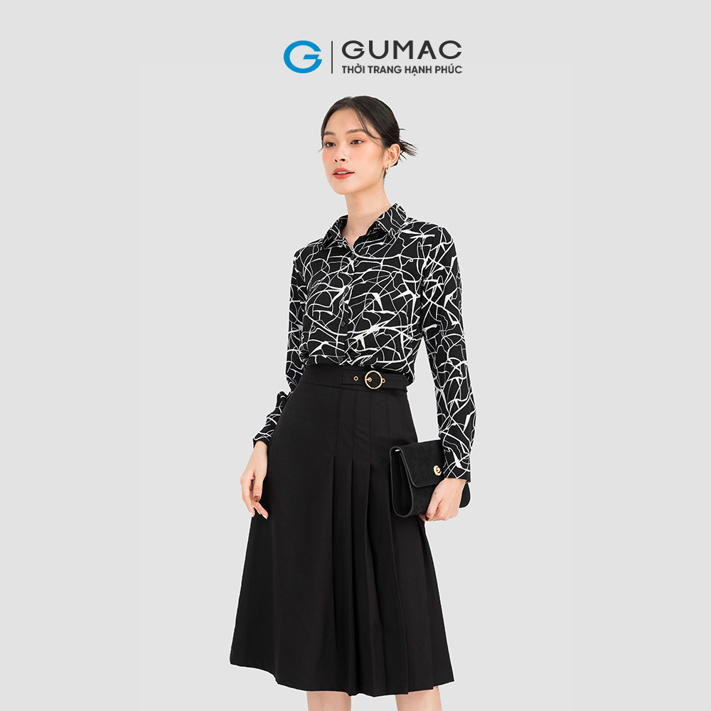 Áo sơ mi nữ GUMAC AC08034 in họa tiết trẻ trung lịch sự