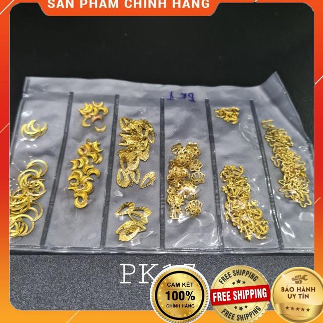 Phụ kiện kim loại 3D màu vàng, bạc trang trí móng