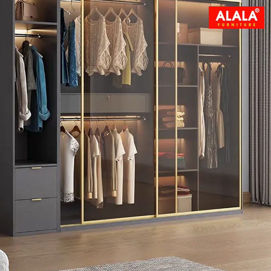 Tủ quần áo ALALA295 cánh kính cao cấp/ Miễn phí vận chuyển và lắp đặt/ Đổi trả 30 ngày/ Sản phẩm được bảo hành 5 năm từ thương hiệu ALALA