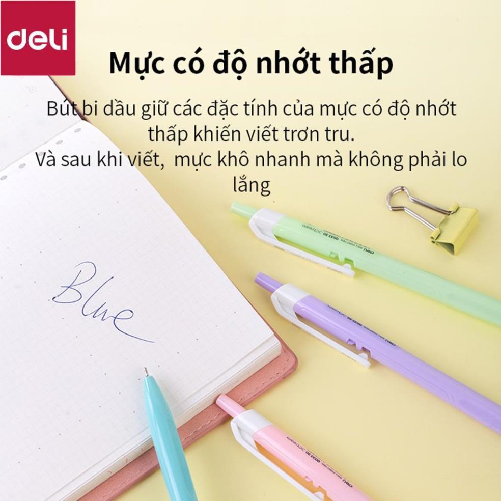 Bút bi dầu Deli - 0.7mm đầu bấm - 50 chiếc/hộp - EQ03336/EQ03236/EQ02836