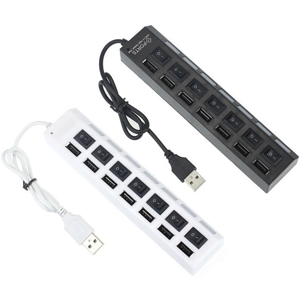 Đầu chia 7/ 4 cổng USB 2.0 có công tắc bật/ mở cho máy tính để bàn/ máy tính xách tay