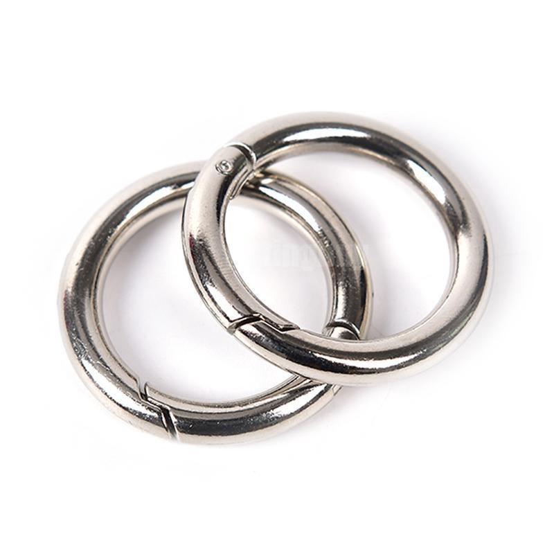 Set 3 Vòng Khuyên Tròn Hiện Đại, Móc Khoen Chùm Khóa Trơn Kim Loại Màu Bạc, Móc Chùm Chìa Khóa, Móc Đa Năng - TakyHome 5070