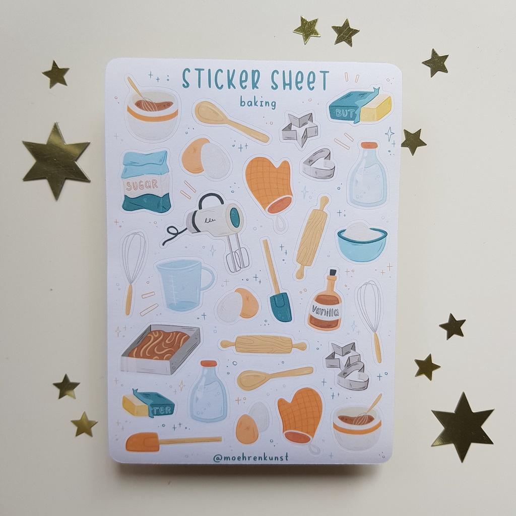 Sticker Sheet - Baking - Chuyên dán sổ | Bullet Journal Stickers, Food Stickers, Baking Stickers, Kitchen Stickers