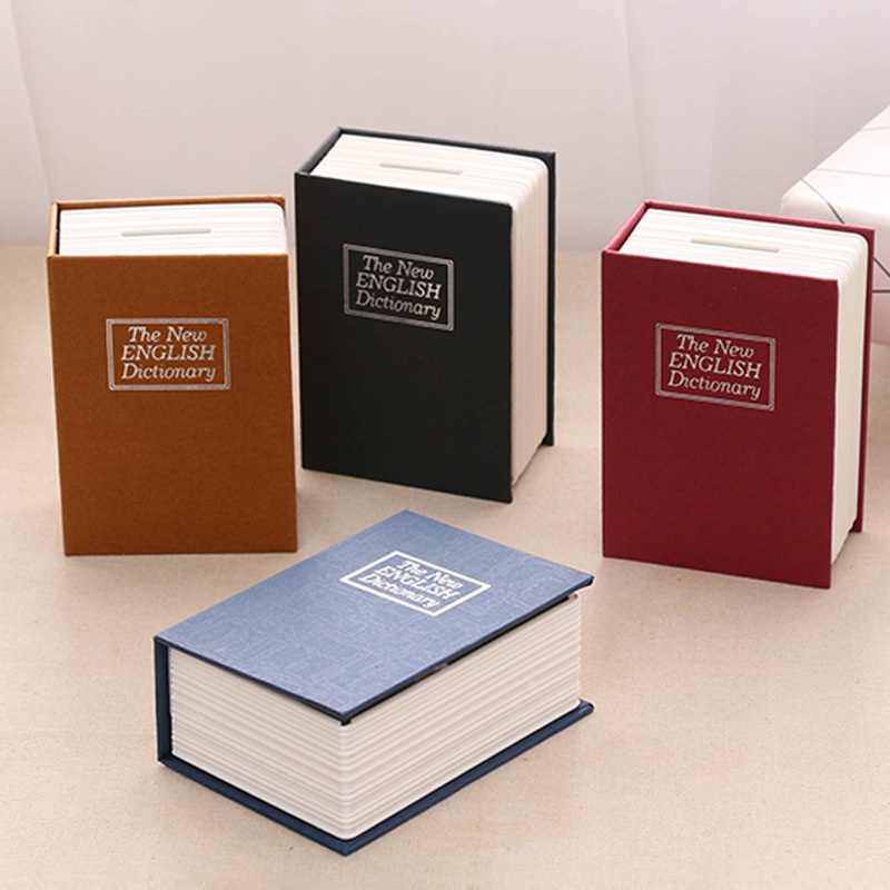 Két Sắt Mini Hình Quyển Sách 18x11.5x5.5cm Khóa Chìa - Giao ngẫu nhiên