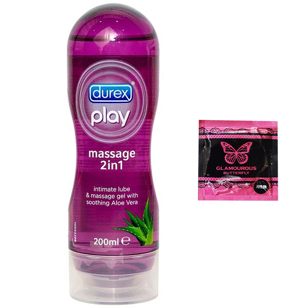 Gel Massage Durex 2 in 1 Hương Thơm Lô Hội - Mát Xa Toàn Thân - Bôi Trơn Quan Hệ + BCS Jex - Che Tên Sản Phẩm