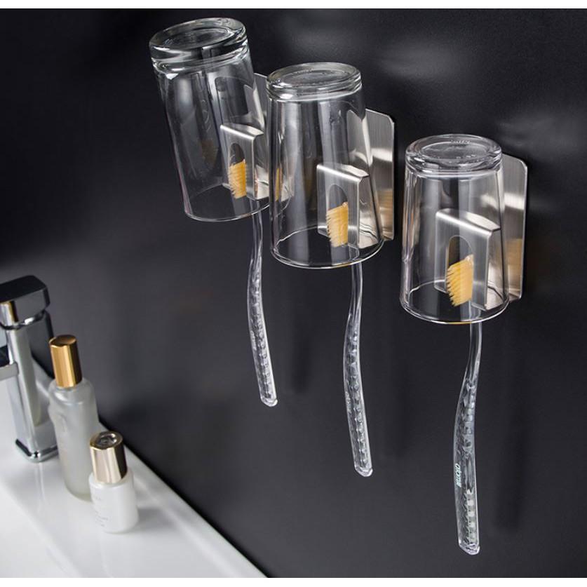 Giá INOX dán để bàn chải và cốc HÀNG ĐẸP