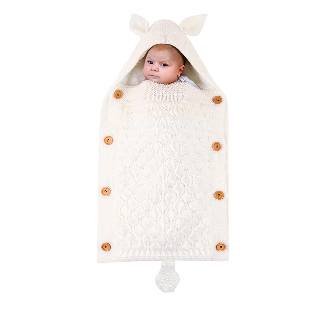 Trẻ Sơ Sinh Xe Đẩy Túi Ngủ Cho Bé Bao Dệt Kim Đầm Footmuff Tập Đi Cho Bé Giấc Ngủ Bao Bunny Trẻ Sơ Sinh Đan Ngủ Giường Bao