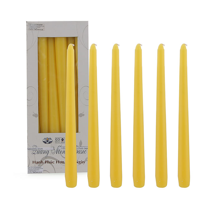 Hộp 6 Nến Thơm Taper Eden Candle FTRAMART EDC2331 (25cm) - Vàng