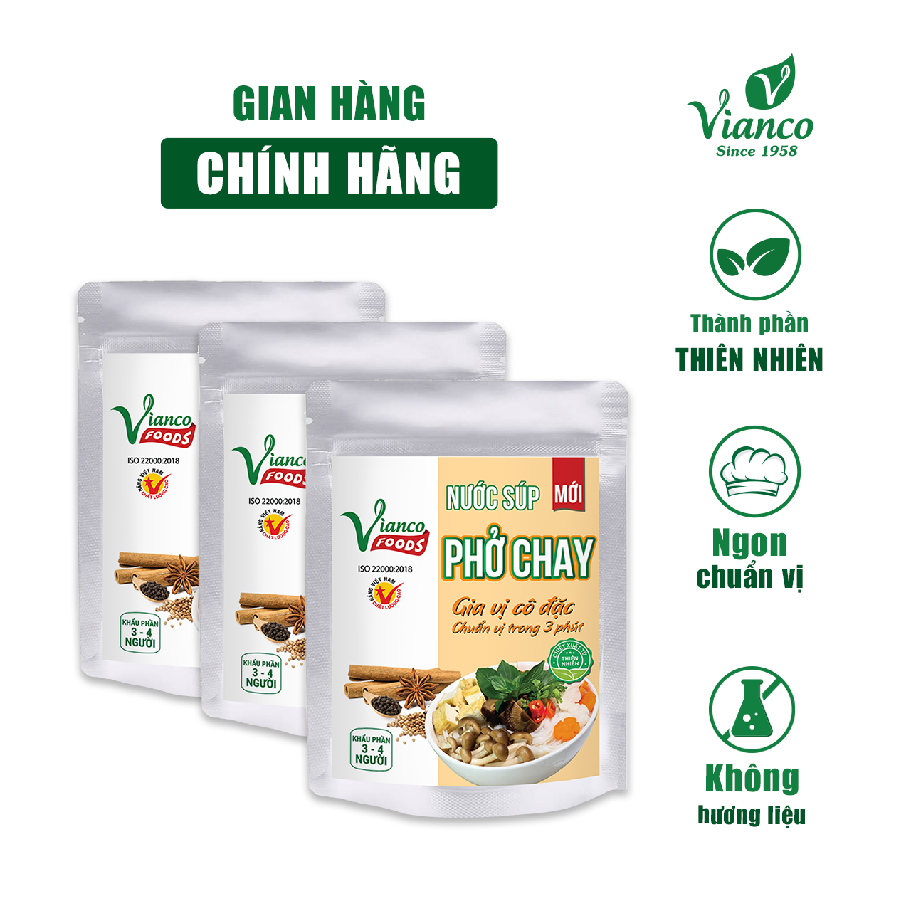 Combo 03 Túi Nước Súp Phở Chay Việt Ấn