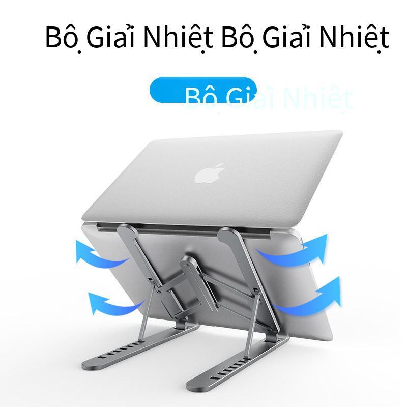 Khung máy tính xách tay bằng hợp kim nhôm quảng cáo khung nâng máy tính để bàn có thể gập lại khung điều chỉnh 7 tốc độ Đế làm mát máy tính bảng