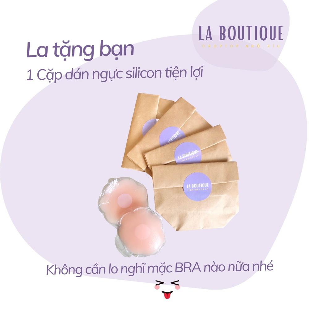 Đầm body khoét eo cổ yếm tròn sexy co giãn 4 chiều tay ngắn đi chơi dạo phố La Boutique Tặng kèm cặp dán ngực