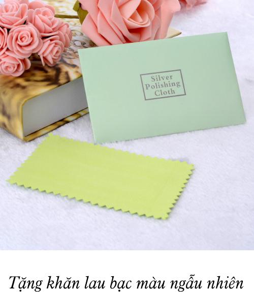 Lắc Chân Bạc Nữ cao cấp mặt trăng LCBN71 + Tặng hộp đựng lắc + khăn lau bạc