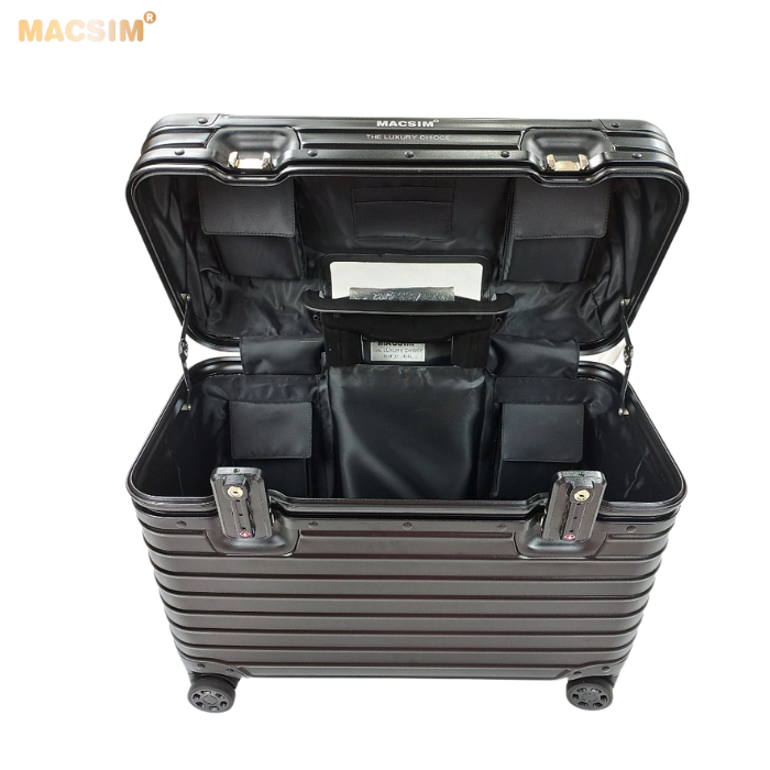 Vali hợp kim nhôm nguyên khối MS2205 Macsim cao cấp màu đen , màu bạc cỡ 16 inches