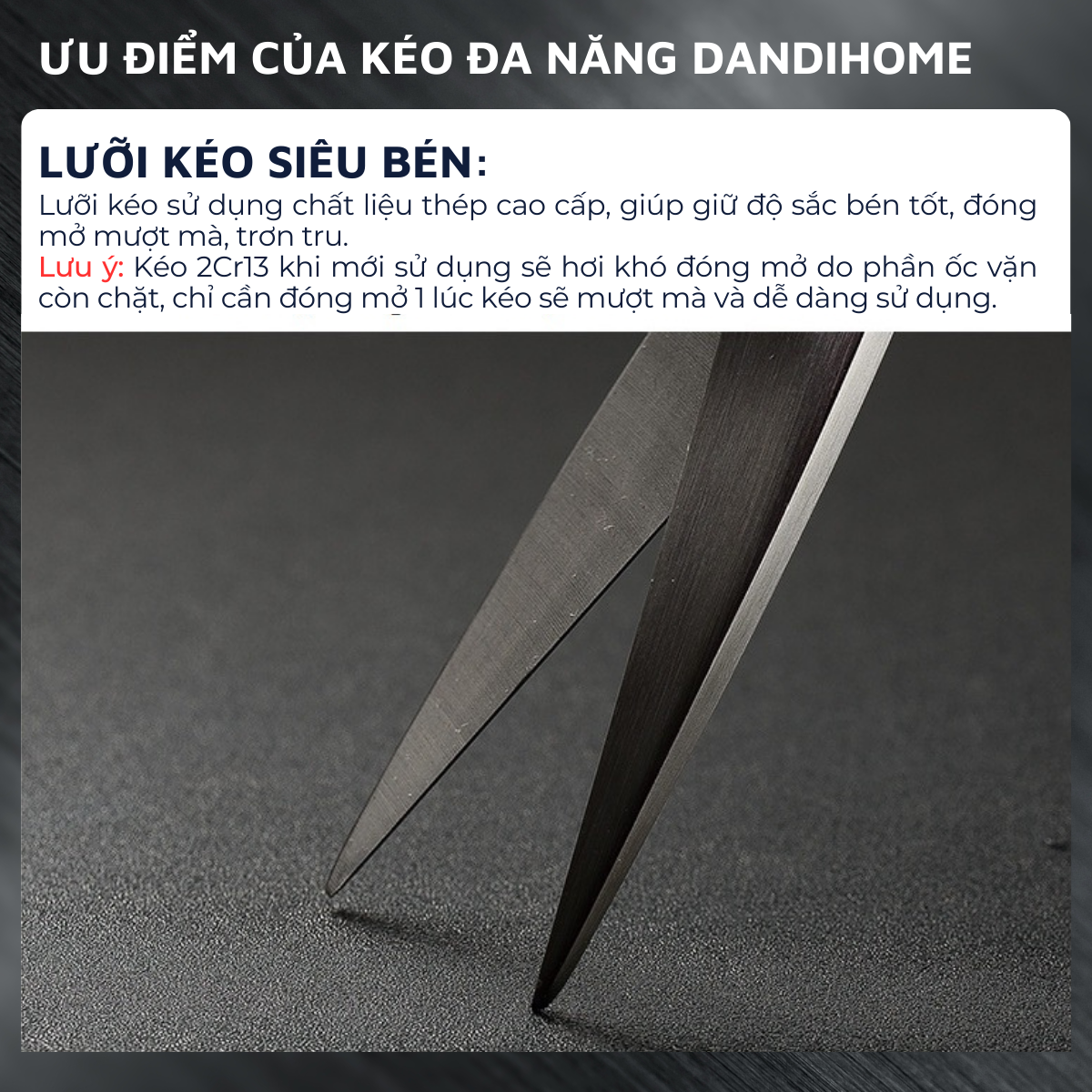 Kéo đa năng DandiHome thép cao cấp giữ độ bén tốt