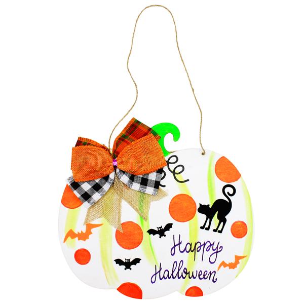 Bảng Gỗ Bí Ngô Đã Trang Trí Halloween - Vinacraft (Mẫu Sản Phẩm Giao Ngẫu Nhiên)