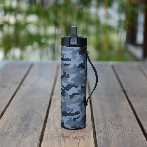 Bình giữ nhiệt Elemental Iconic sport màu đen camo 590ml, giữ nhiệt vượt trội, inox 304, FDA Hoa Kì, An toàn sức khỏe