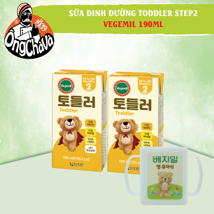 Khay Sữa Dinh Dưỡng Vegemil Toddler Step 2 - Dành Cho Trẻ Từ 12- 36 tháng tuổi (16 hộp)