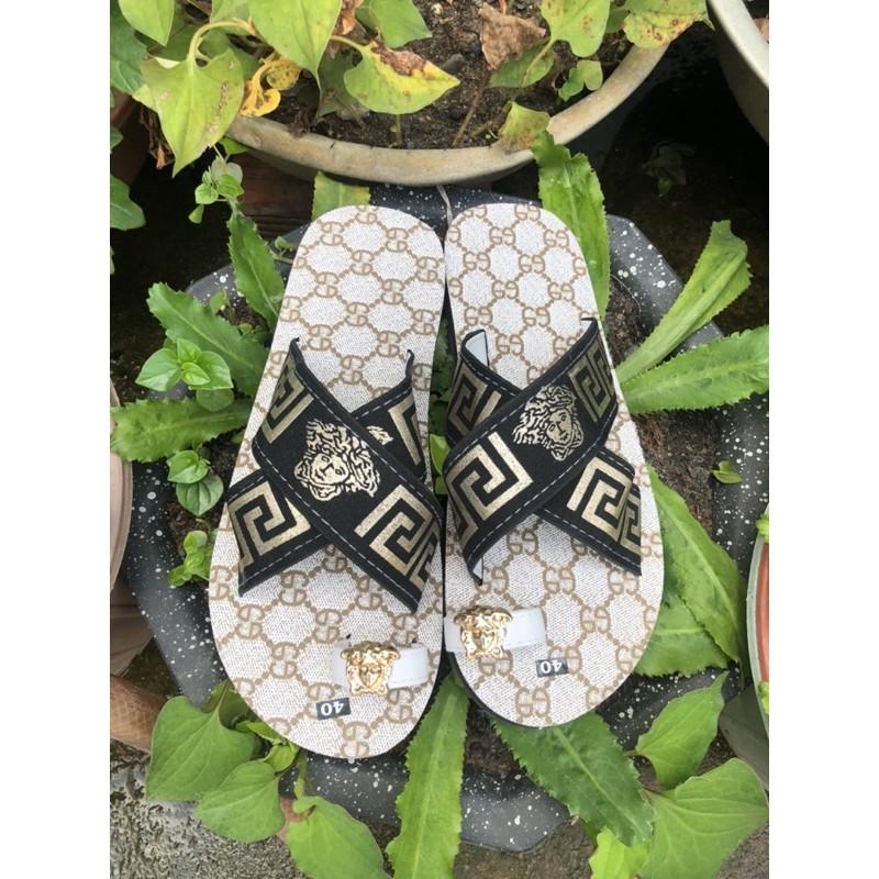 Sandal dongnai dép quai chéo có thêm sỏ ngón nữ đế kem mờ gg quai thun đen size từ 35 nữ đến 40 nữ đủ màu đủ size