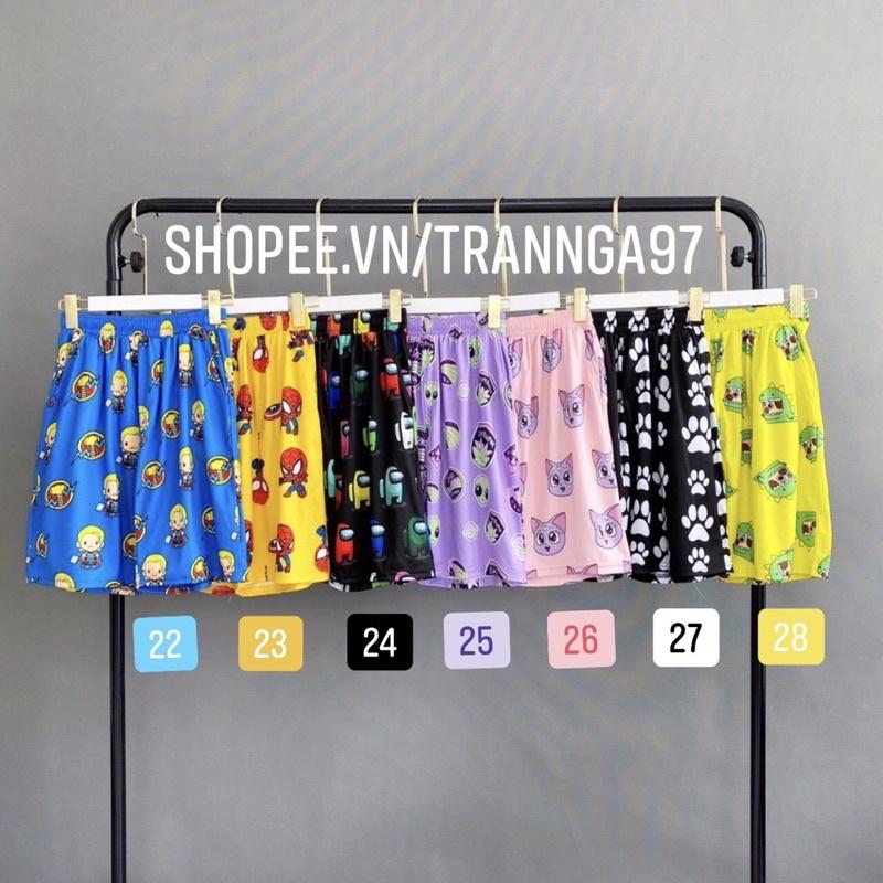 Quần short cartoon , quần short hoạt hình form unisex nam nữ