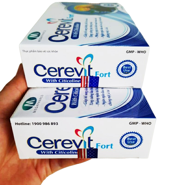 Hoạt Huyết Dưỡng Não Cerevit Fort - Phòng Ngừa Tai Biến Mạch Máu Não - Hết Đau Đầu Hoa Mắt Chóng Mặt Ù Tai - Hộp 30 Viên