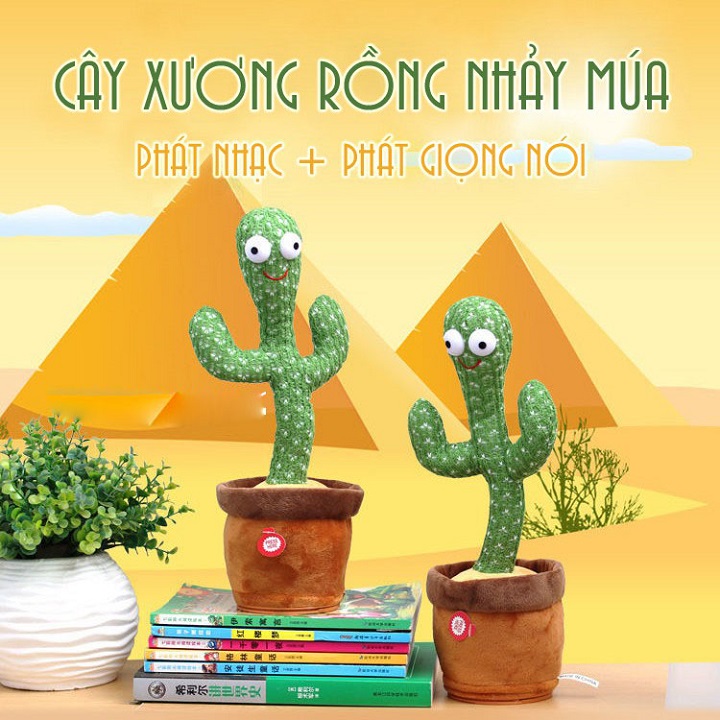 Cây Xương Rồng Sạc Điện Nhại Tiếng Có Đèn Bắt Chước Giọng Nói 120 Bài Hát Có Bài Tiếng Việt