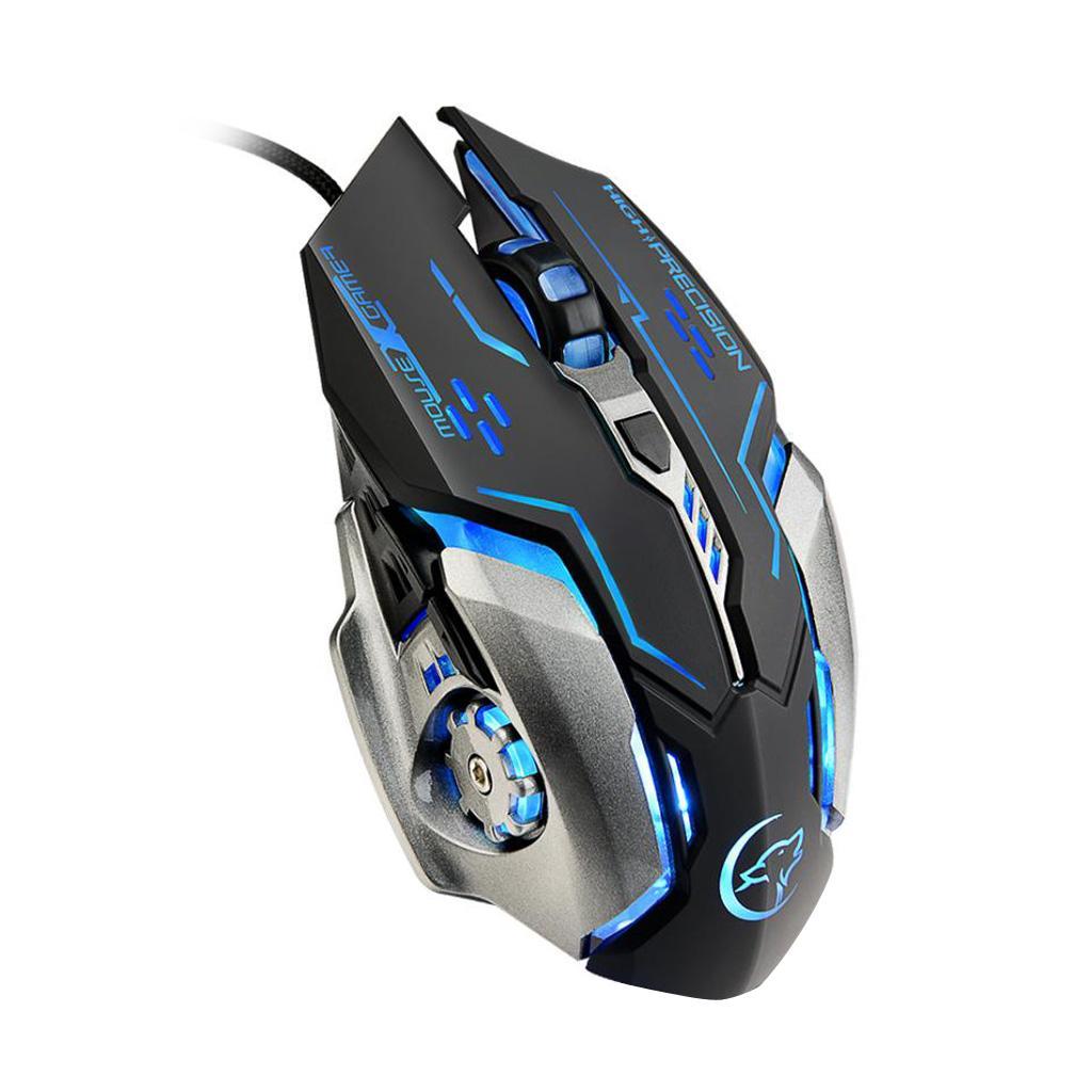 ABS Plastic Gaming Mouse Wired LED Optical USB Laptop Computer Mouse, Black